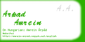 arpad amrein business card